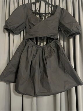 Lulu's Black Mini Dress with Puff Sleeves